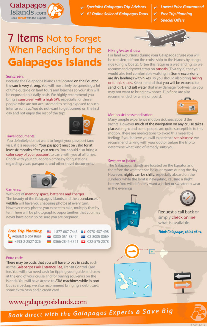 7 Items dont Forget to travel Galapagos